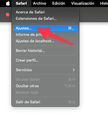 menu de safari