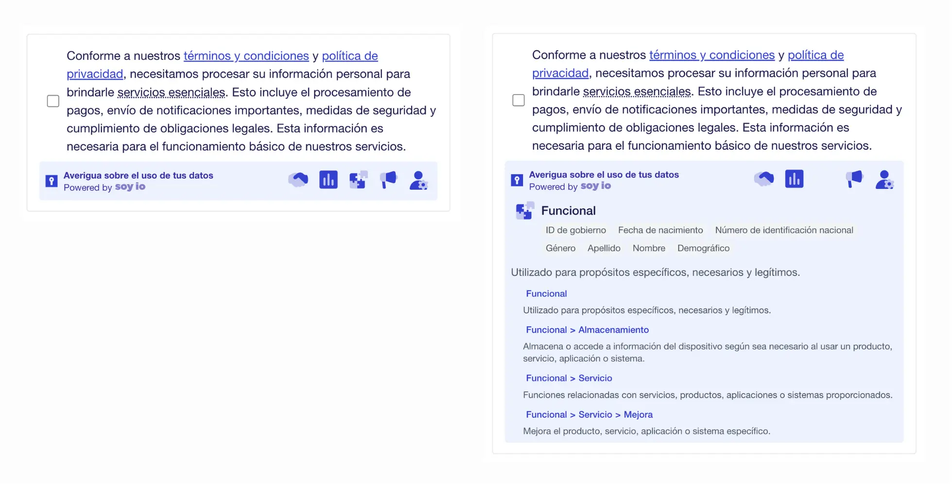 Consent Embed example